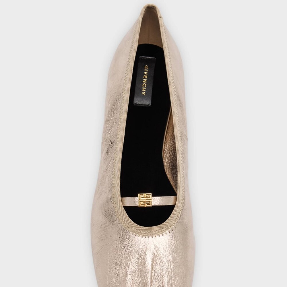 NIB$775 GIVENCHY Embellished Pleated Metallic 4G Ballerina Slip-On Flats 36 6 - Picture 6 of 16